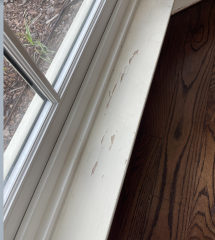 Wet wood from leaky window-Baton Rouge