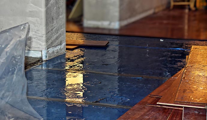 Water damaged floor